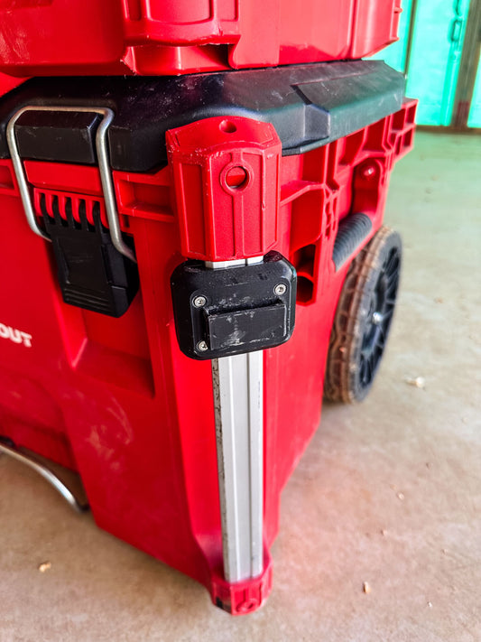 Milwaukee Packout Rail Clamp Tool Support with drill